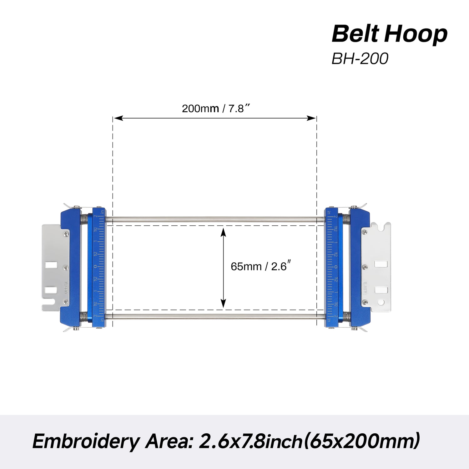 Metal Belt Embroidery Hoop for Tajima Embroidery Machine— Karate Belts, Dog Collars, Sashes, Straps & Webbing