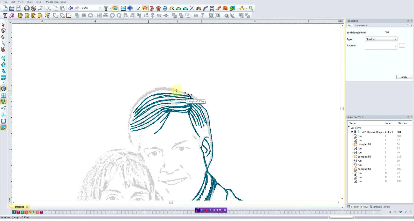 Floriani Portrait Digitizing Part 2: Make Hair Flow, Fix Boxy Edges, and Build a Sketchy Satin Outline That Actually Sews Well