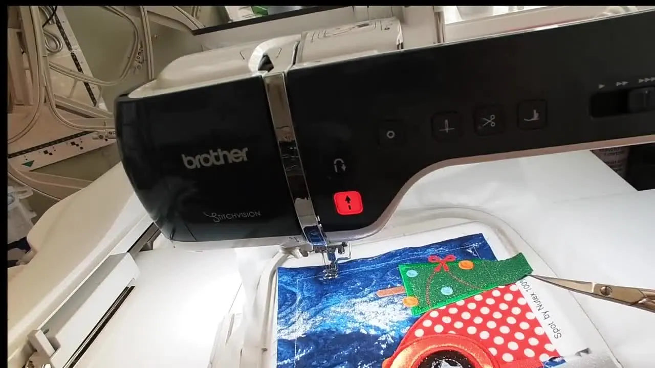 Sweet Pea “Driving Home for Christmas” Block 2: Nail the Brother Aveneer EV1 ITH Car Appliqué (and Get That Mylar Window to Behave)