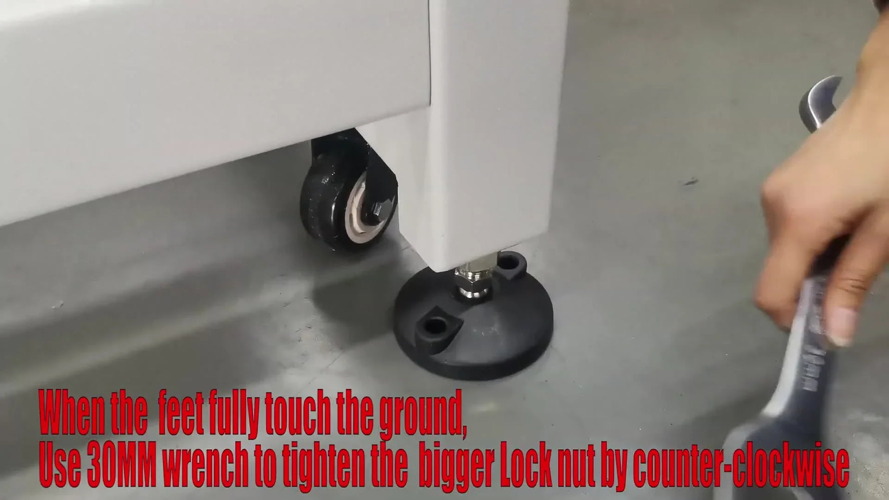 A fully assembled MAYA TCL embroidery machine sits securely on its stand, squared and leveled for stable operation.