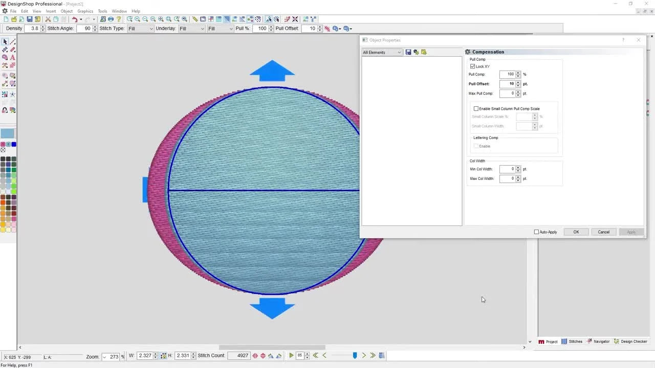Stop the “Egg” Sew-Out: Push & Pull Compensation in Melco DesignShop v11 (So Your Circles Stay Round and Your Small Text Survives)