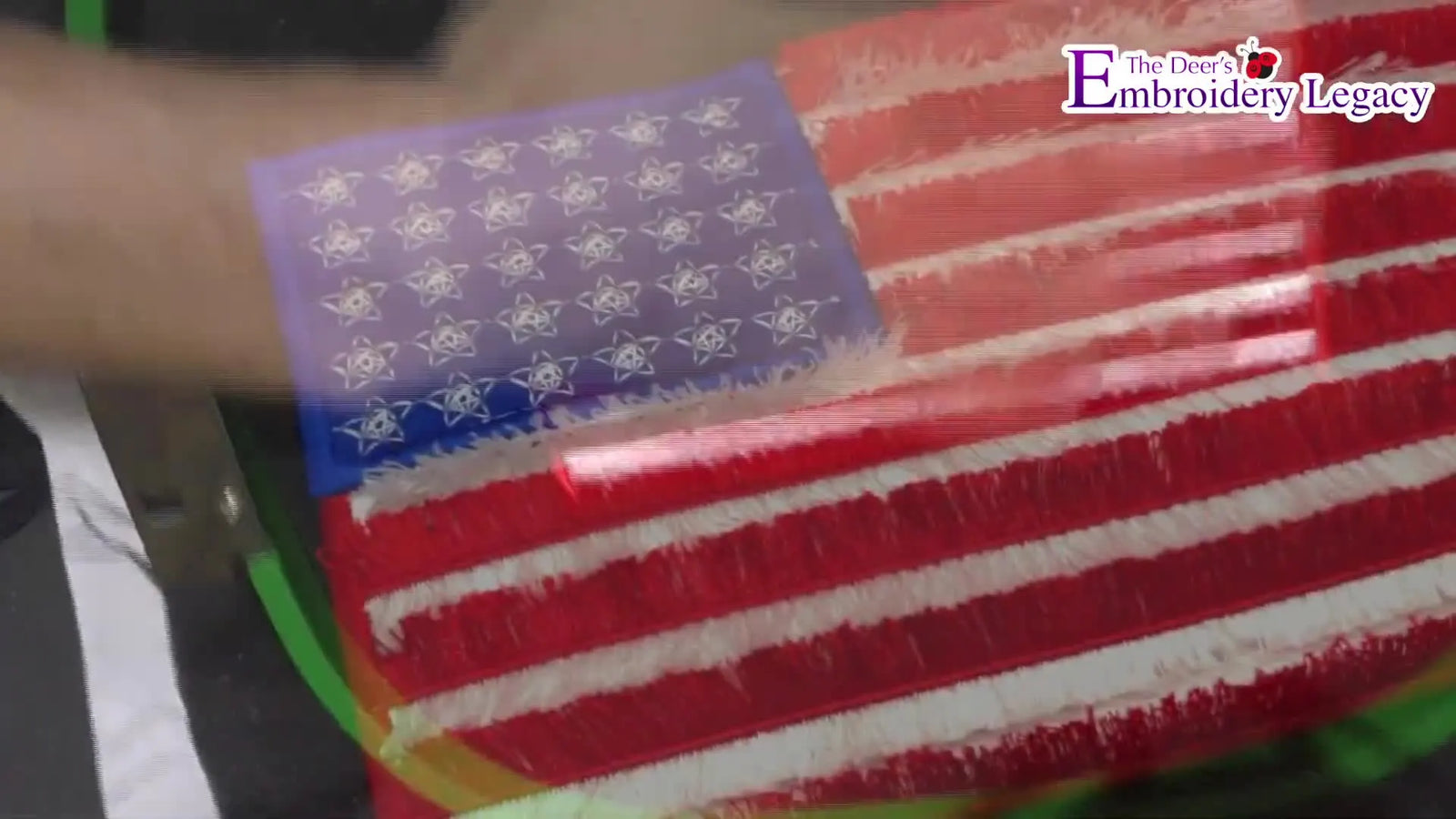The Fringe Flag That Feels Like Chenille: Double Appliqué + Backside Cutting on a 290×290mm Magnetic Hoop