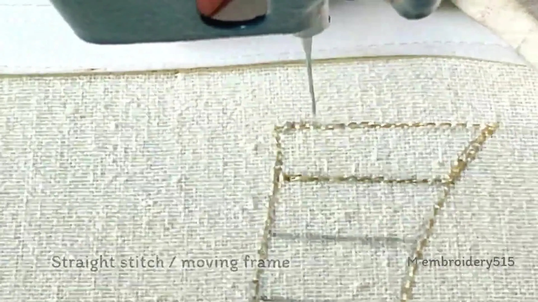 Machine filling a section with straight stitch.