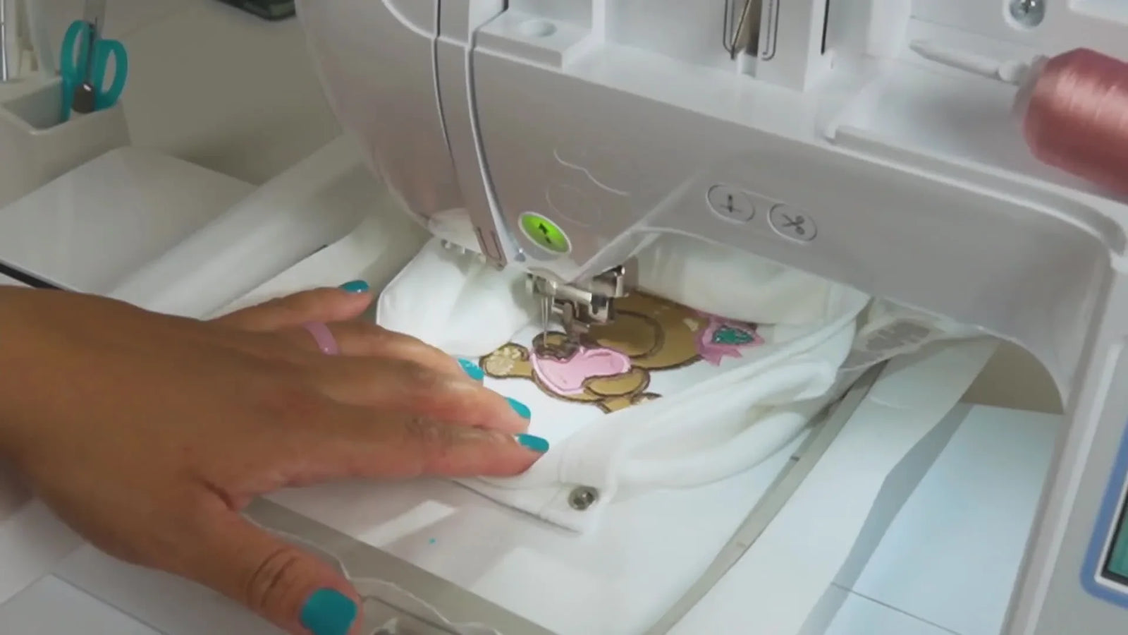 A Baby Onesie Appliqué That Stays Centered: Floating a Brother PE800 5x7 Hoop Without Hoop Burn (and Without Panic)
