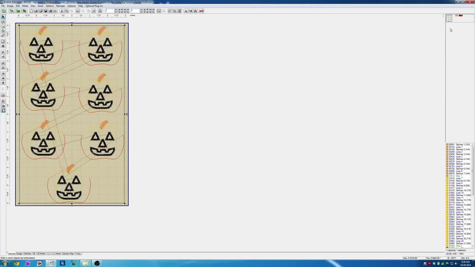 Batch 7 ITH Pumpkins in Embird Editor (Without Ruining the Stop): A 6x10 Brother Hoop Workflow That Actually Stitches Right