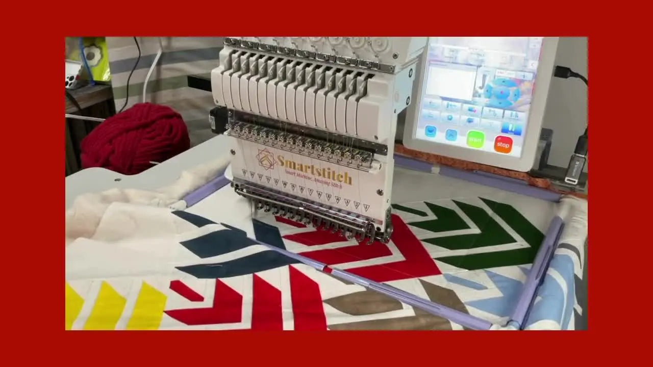 Quilting a 60×60 Paper-Pieced Quilt on a Smartstitch 15-Needle Embroidery Machine—Without Losing Alignment (or Your Hands to Those Clips)