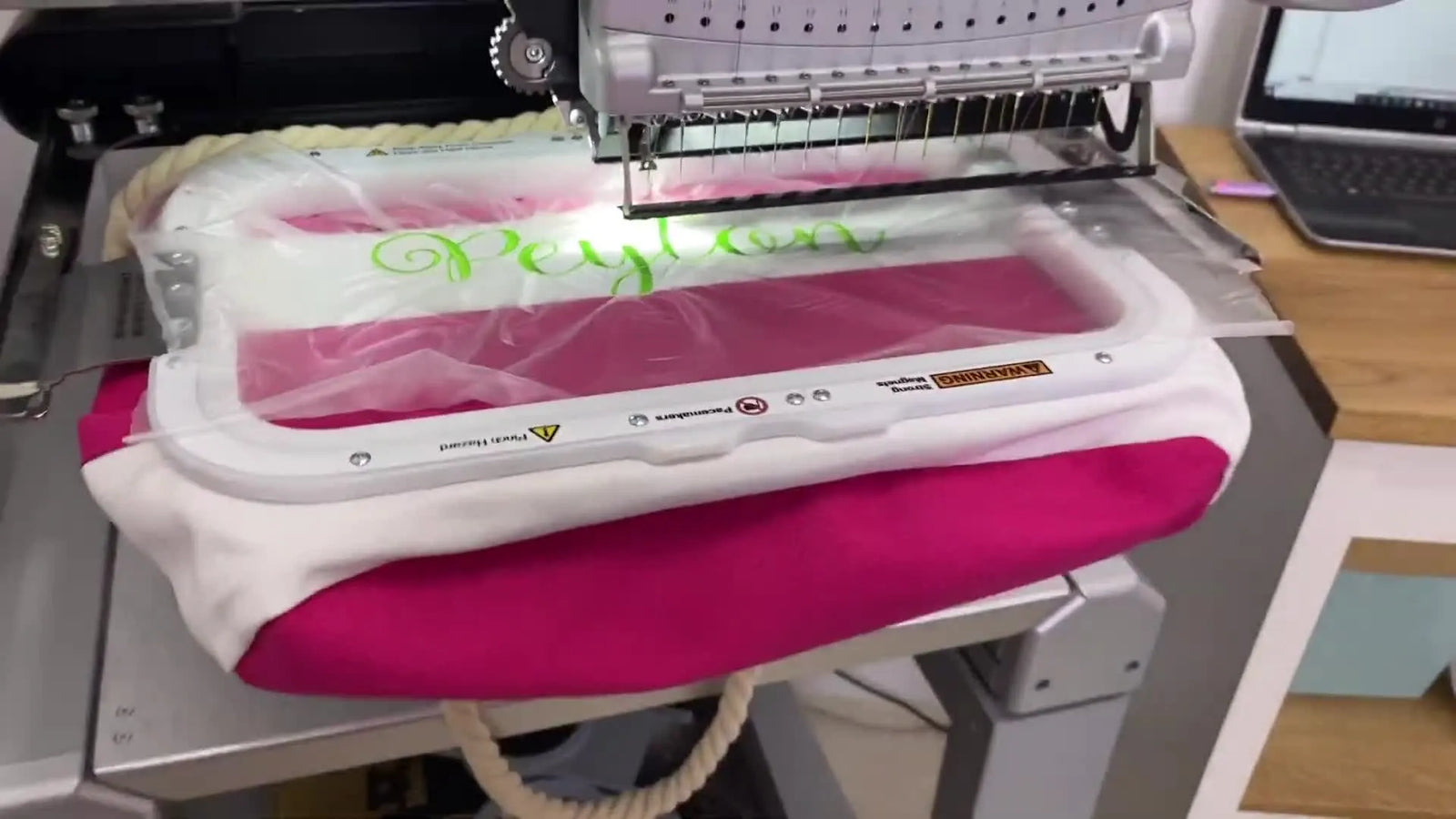 Stop Fighting Bulky Beach Bags: Clean Name Embroidery on a Melco Machine with an 8x13 Magnetic Hoop