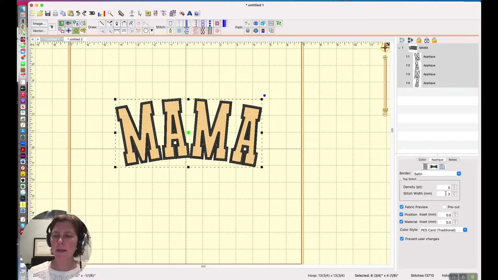Digitize the Viral “MAMA” Appliqué in Embrilliance StitchArtist Level 1—Then Stitch It Fast Without Hoop Burn