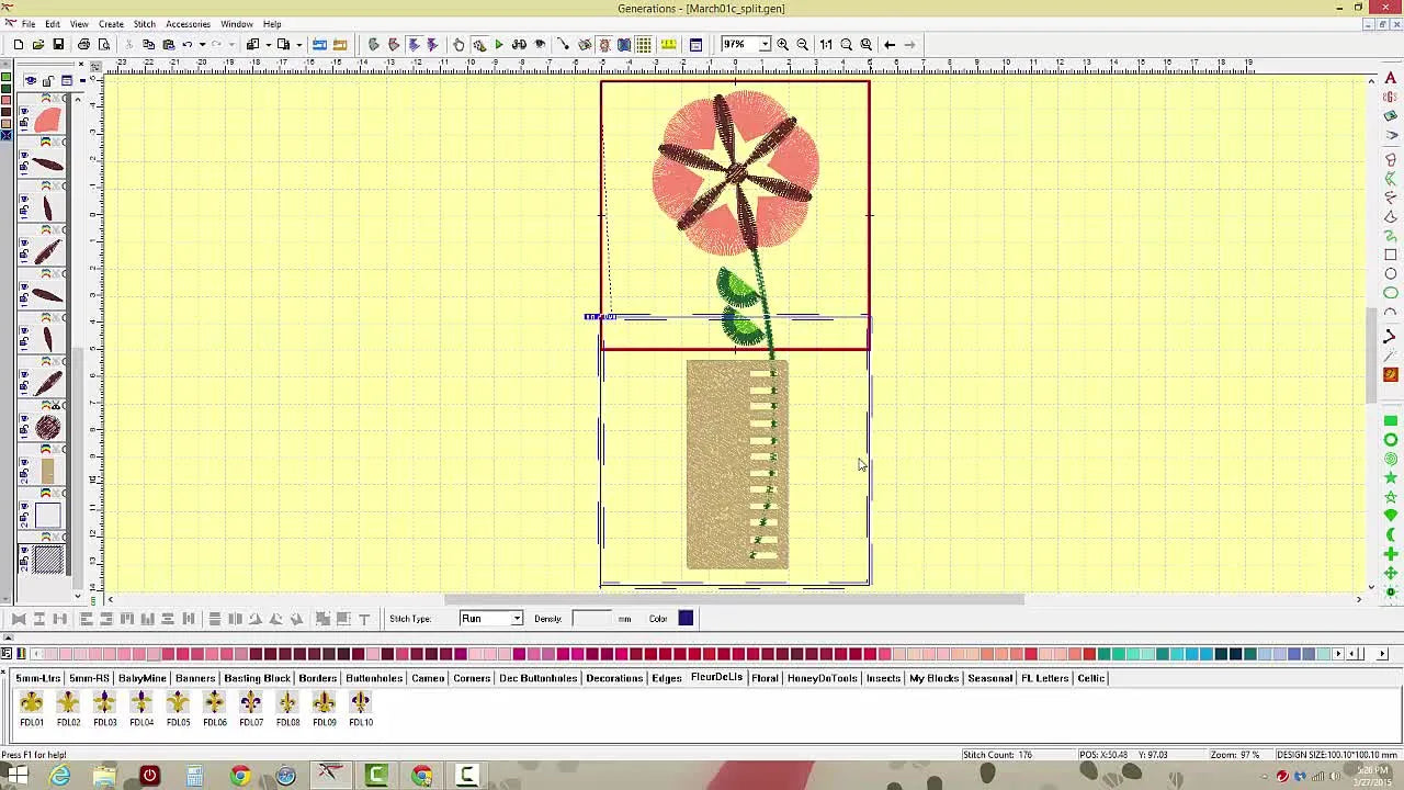 Split a Large Design for a 4x4 Hoop in Generations Software (Without Losing Alignment or Your Sanity)