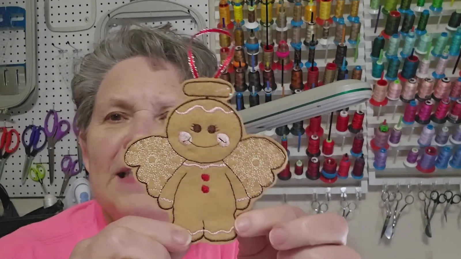 ITH Gingerbread Angel Felt Ornament (4x4 Hoop): A Clean Stitch-Out, a Secure Ribbon Loop, and a Trim You’ll Be Proud Of