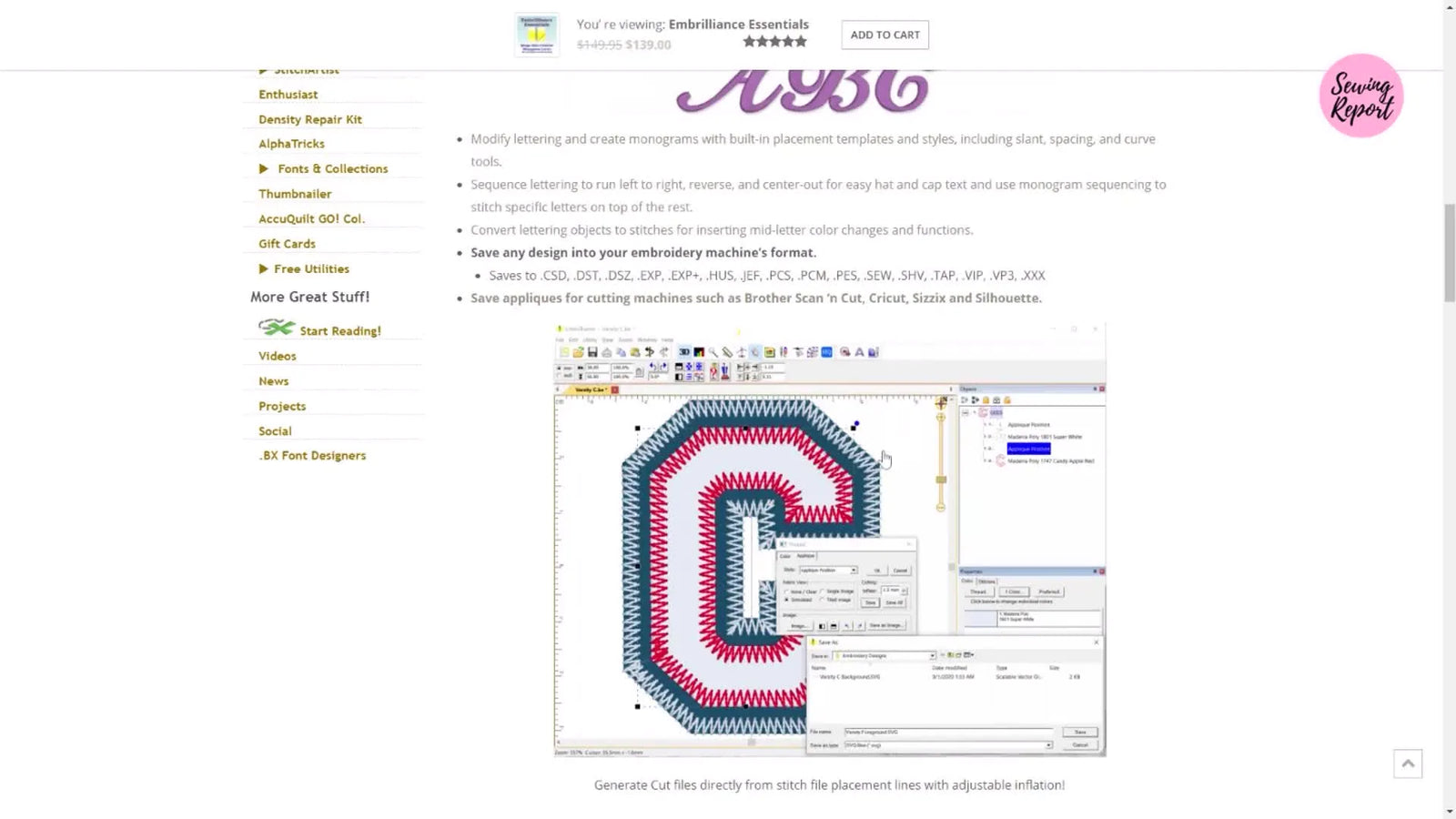 Embrilliance Essentials on the Brother PE800: The Fast, Clean Workflow for Merging Designs, BX Fonts, and Appliqué SVG Cut Files