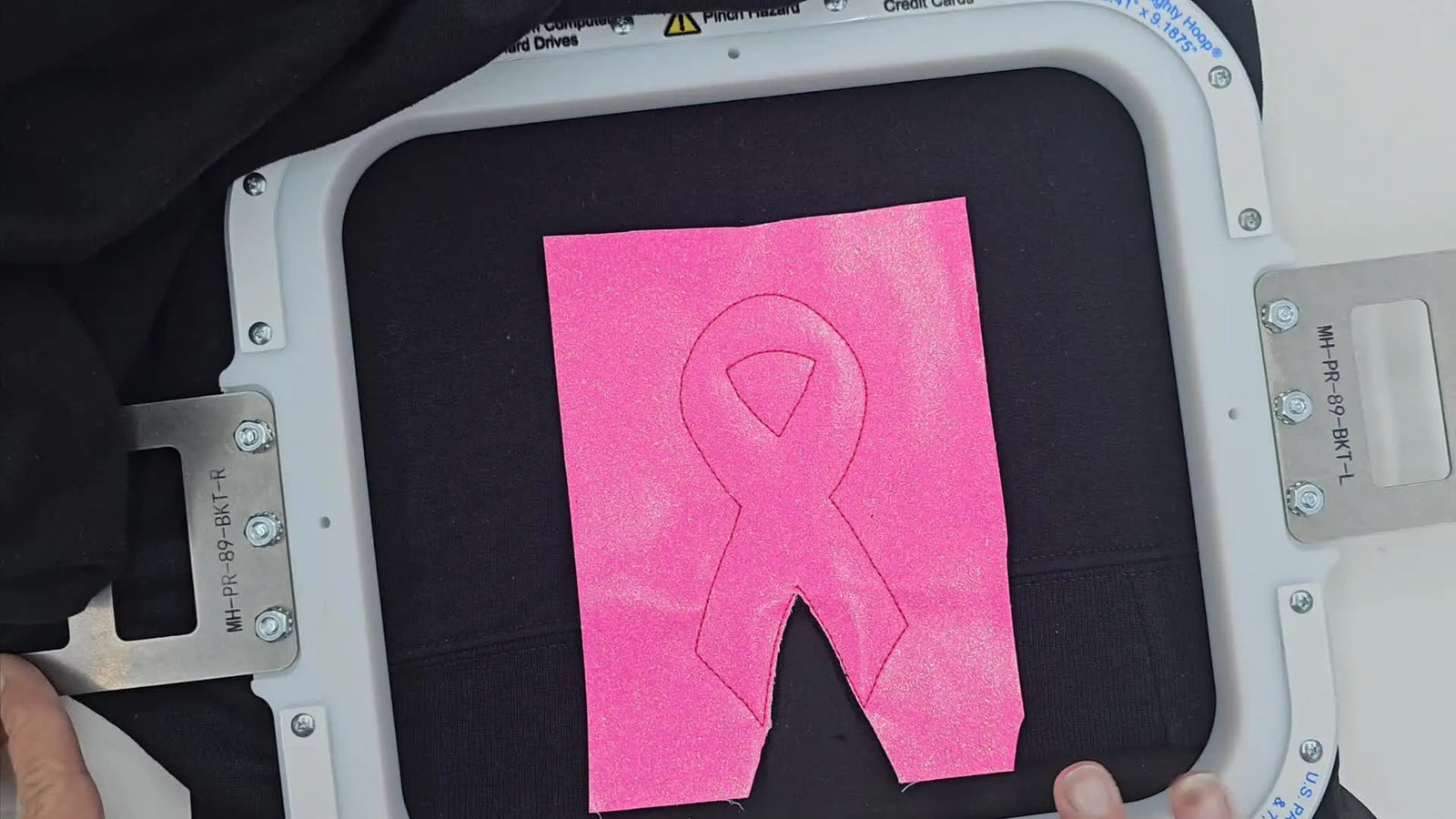 A Clean Appliqué Awareness Ribbon on a Sweatshirt Sleeve (Brother PR1055X + Magnetic Hoop): The Trim-First Details That Make It Look Pro
