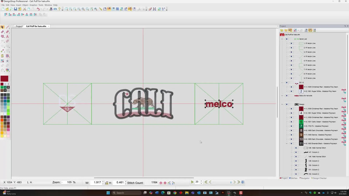 Melc Design Stop Re-Hooping Caps: Combine Front + Side Hat Logos in One Melco ...