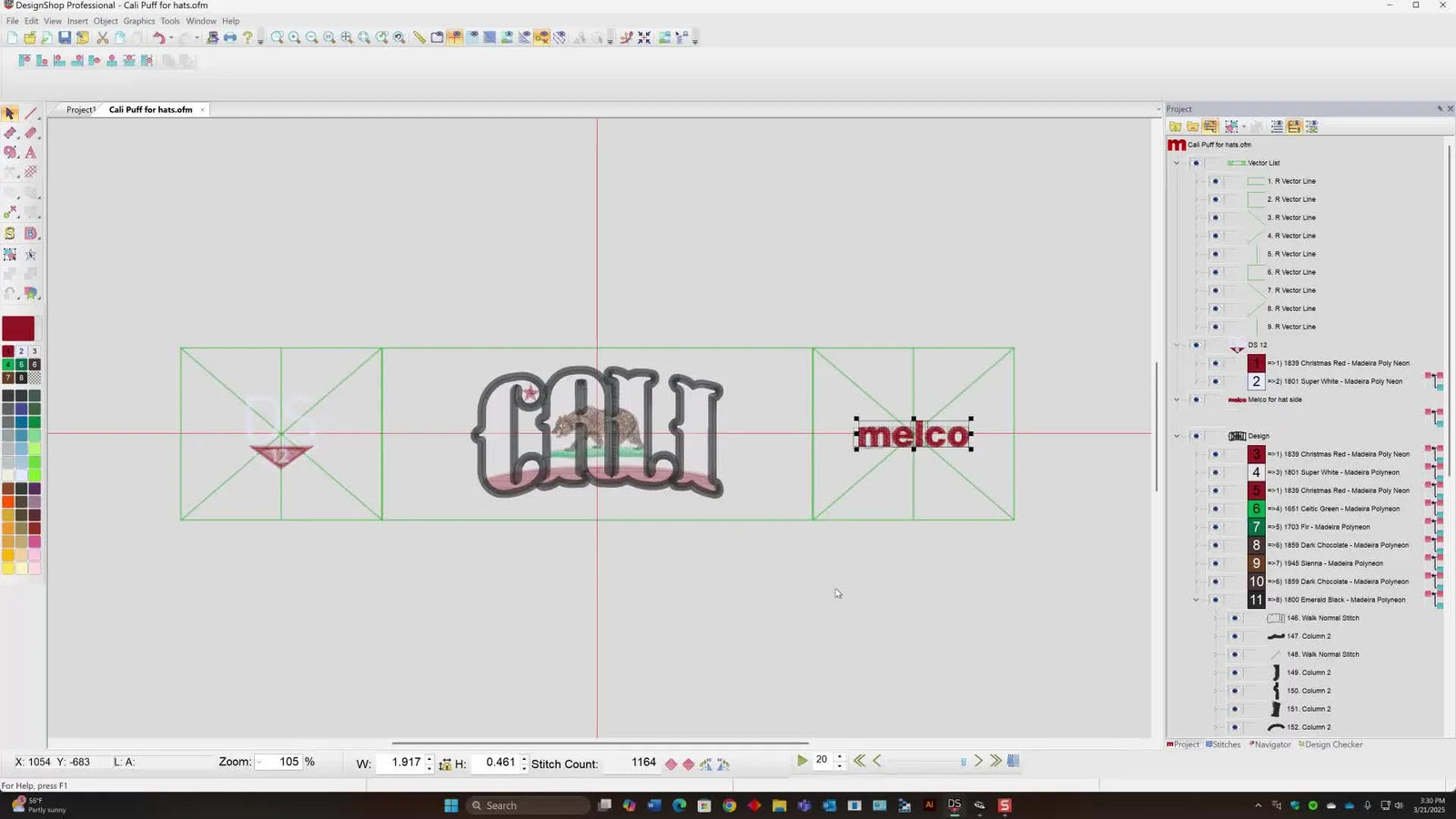 Stop Re-Hooping Caps: Combine Front + Side Hat Logos in One Melco Design Shop File (Without Crooked Sides)