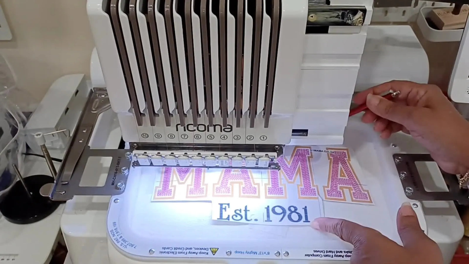 The No-Panic Way to Stitch a Trendy “MAMA” Sweatshirt: Ricoma 10-Needle + Hoop Master + Mighty Hoop + Fast Frame Sleeves