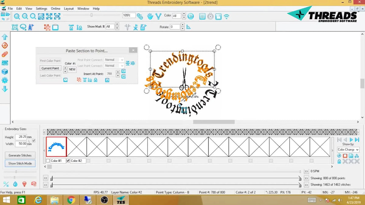 Scissors Software Make Tiny Logo Text Actually Sew: Flipping Arcs, Killing Ghost Scissors ...