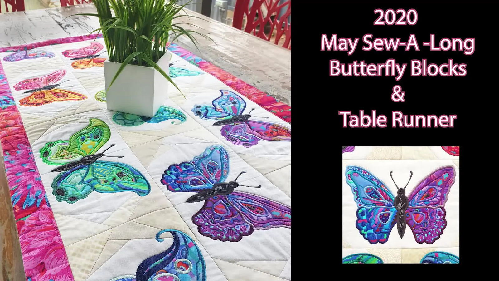 Butterfly ITH Table Runner That Actually Lies Flat: Flip-and-Fold Blocks, Clean Appliqué, and Bulk-Free Borders