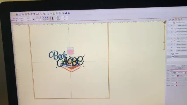 A screen capture shows custom lettering (“Book”) positioned neatly over the design after removing the original text.