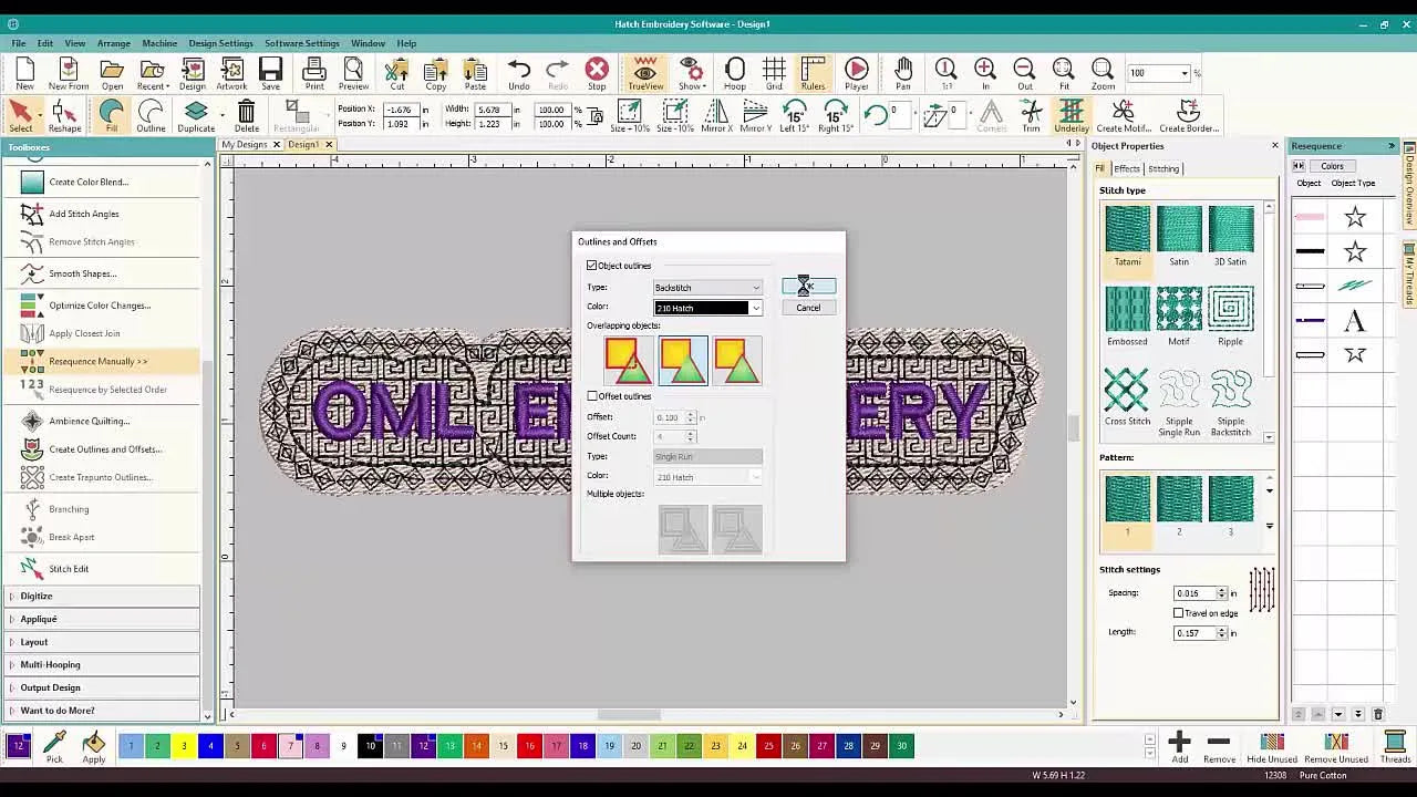 Hatch Offsets That Actually Stitch Clean: Build a Badge-Style Lettering Border Without the Weird Artifacts