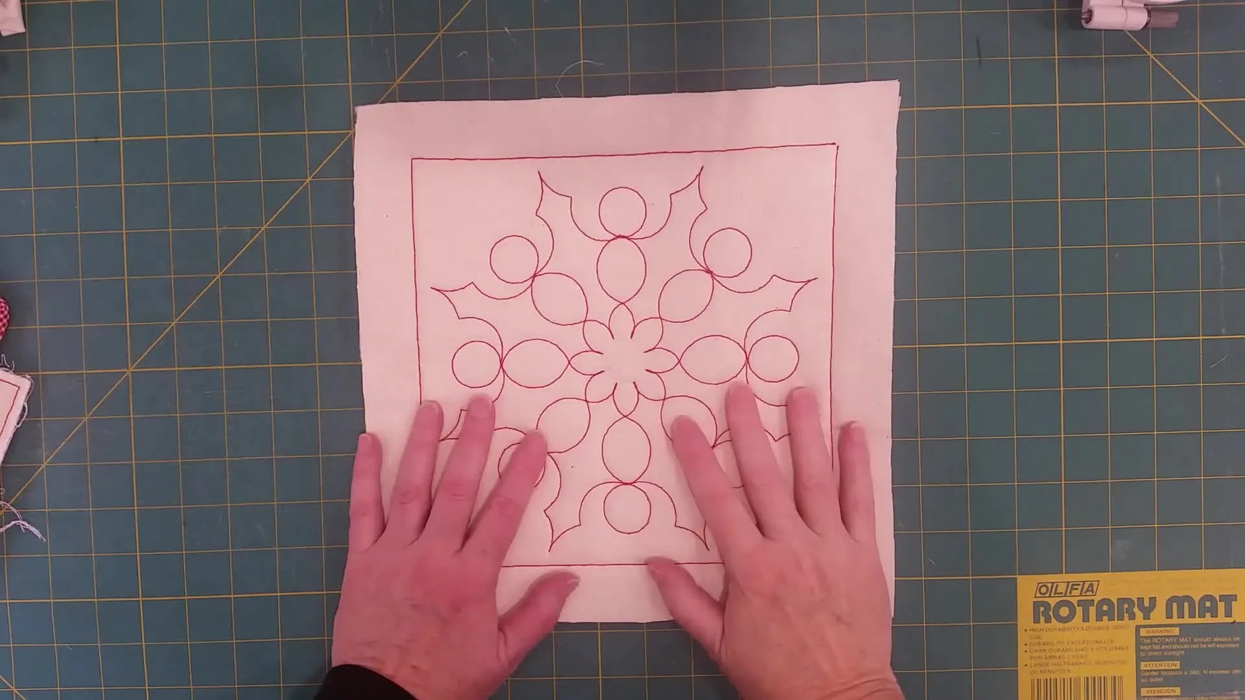 An overhead comparison shows how a double top thread creates a darker, bolder sketch line than a single thread sample.
