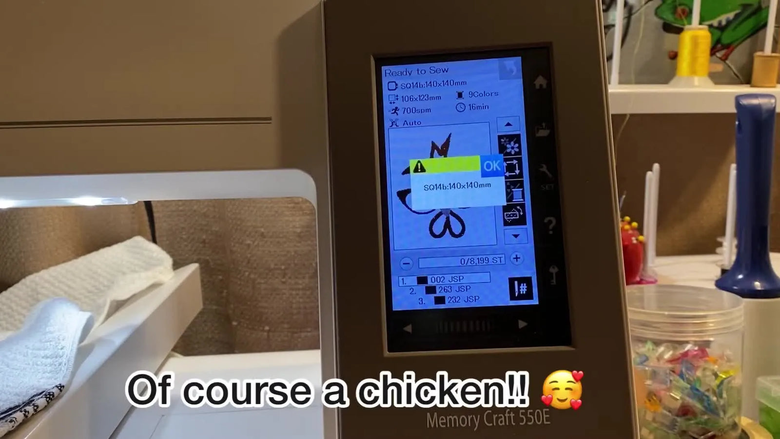 Хватит «воевать» с экраном Janome MC550E: аккуратно настраиваем аппликацию на кухонном полотенце (и каждый раз выбираем правильные пяльцы)