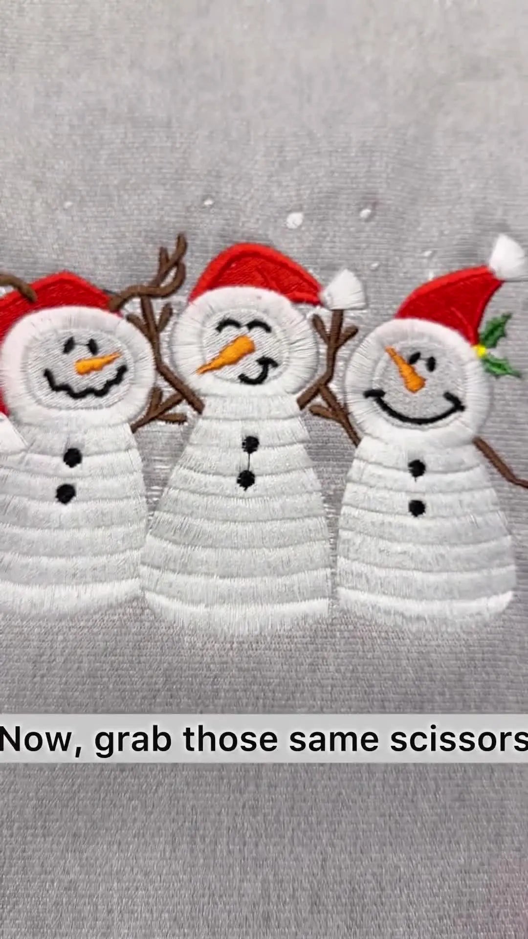 Fluffy 3D Snowmen with Fringe Embroidery: The Clean-Cut Scissor Method That Makes (or Breaks) the Texture