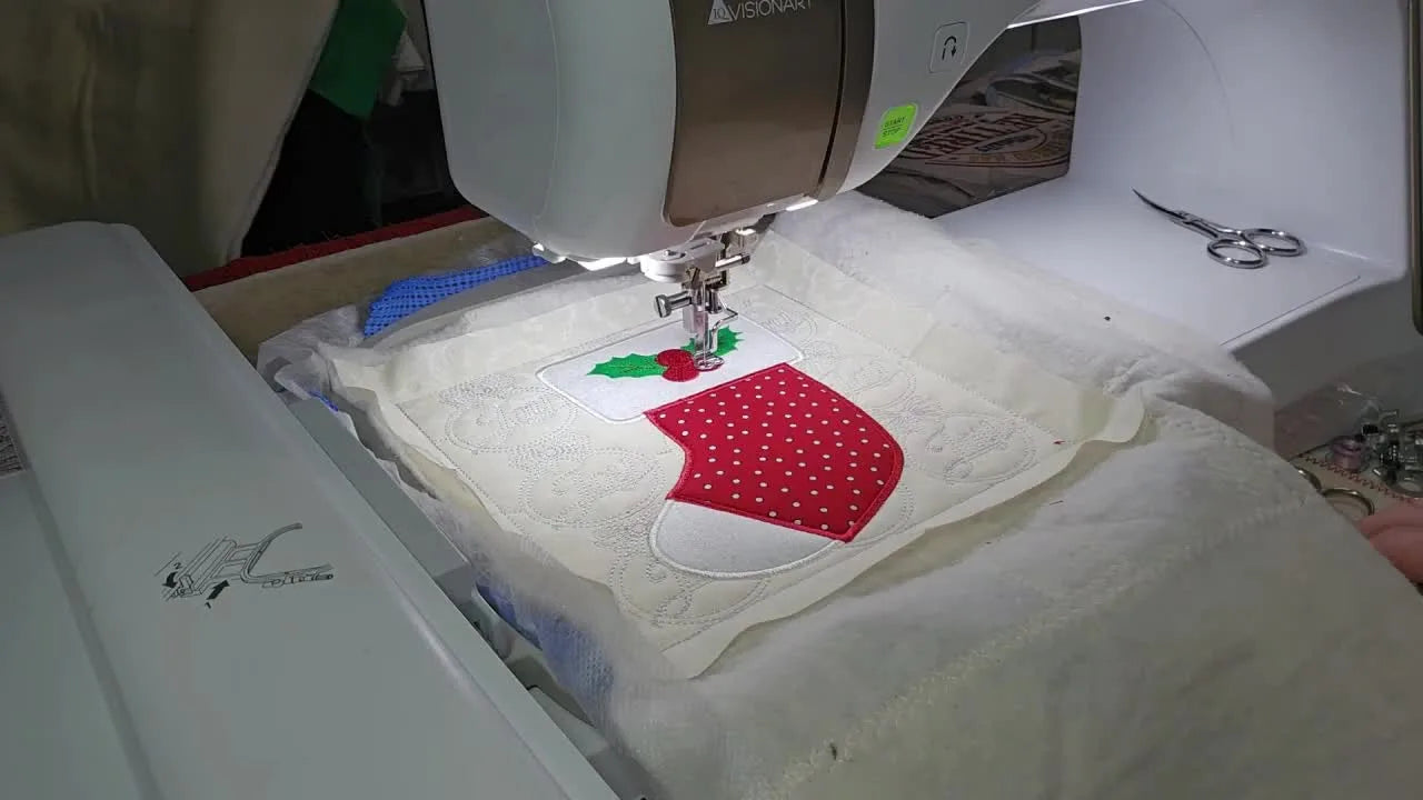 A Clean, Crisp ITH Christmas Stocking Appliqué on the Baby Lock Visionary: The Trimming Moves That Separate “Homemade” from “Pro”