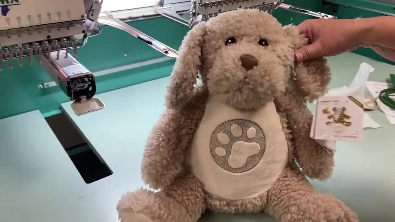 Embroidering an Embroidery Buddy “Toffee Dog” on a Tajima: The Magnetic Hoop Method That Keeps Plush From Shifting