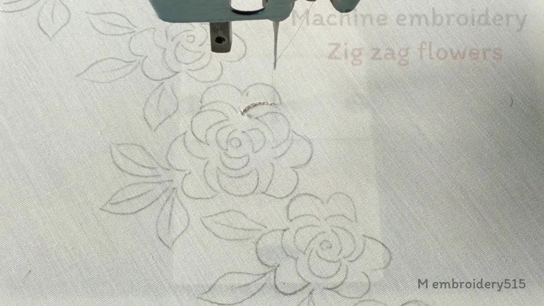 Embroidery machine starting a leaf