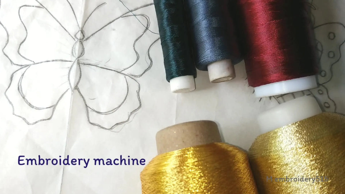Embroidery Thread Tutorial Step-by-Step Butterfly Machine Embroidery with Metallic Threads ...