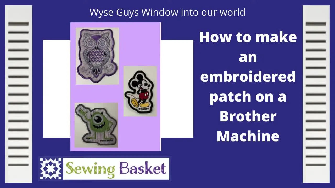 Title slide with examples of embroidered patches.