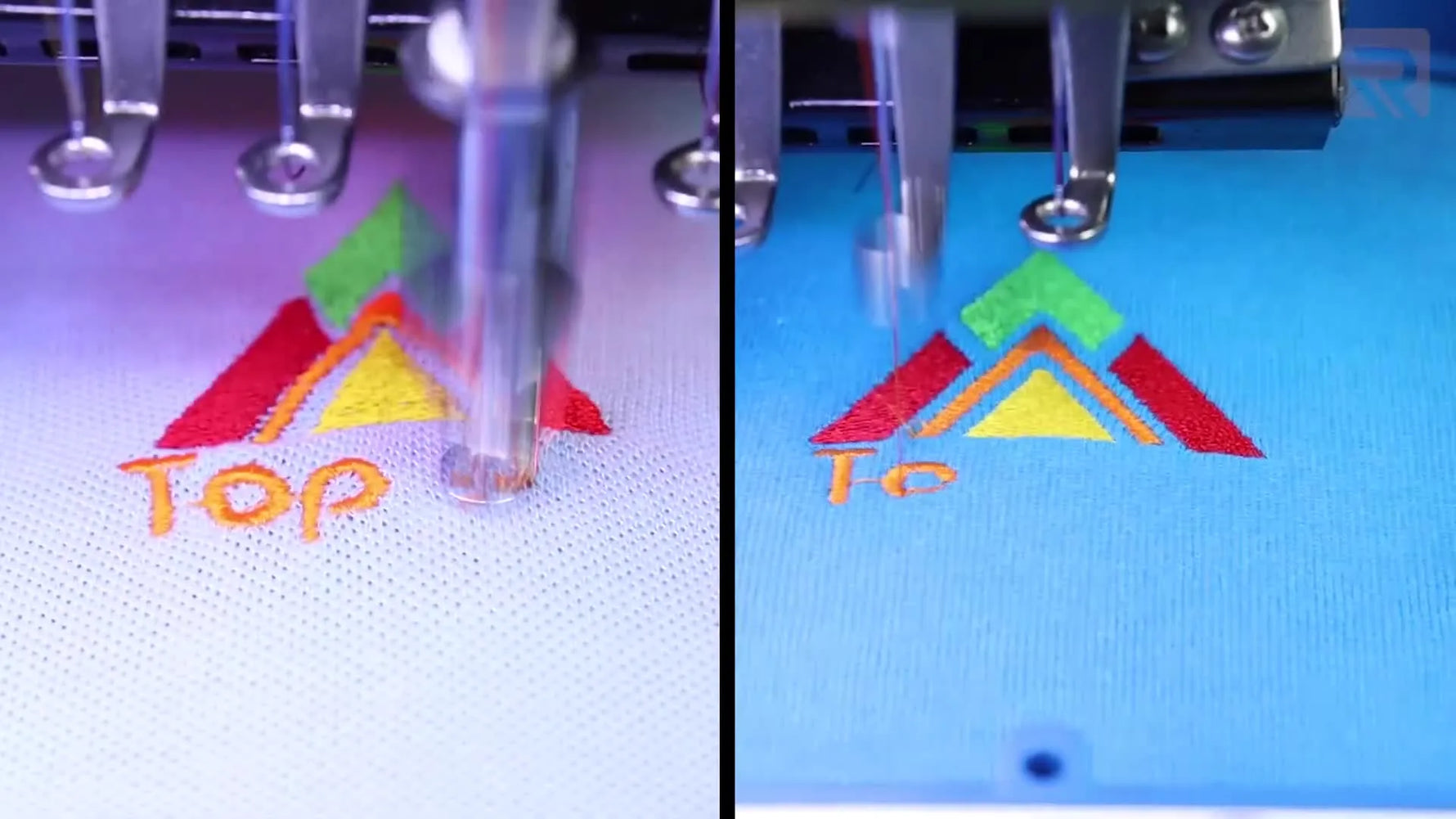 A split-screen shows a puckered polo logo on one side and a smooth, professional logo on the other, highlighting what correct stabilizer choice changes.