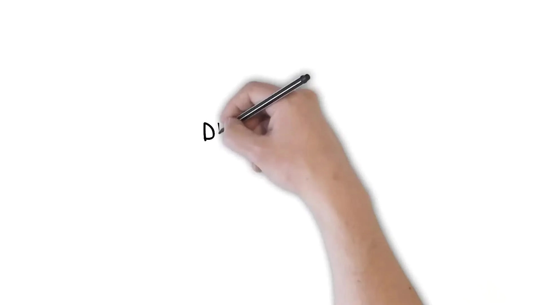 A whiteboard-style frame showing the words “DIGITIZING MASTERCLASS” being written as the solution reveal.