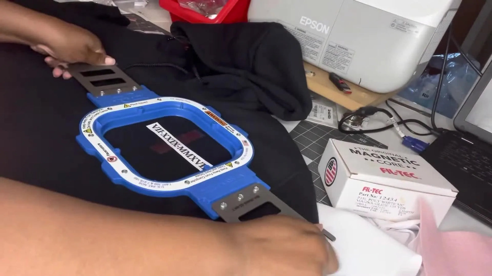 Roman Numerals on a Hoodie Without the Headache: Centering a 5.5" Magnetic Hoop on a Janome MB-4S