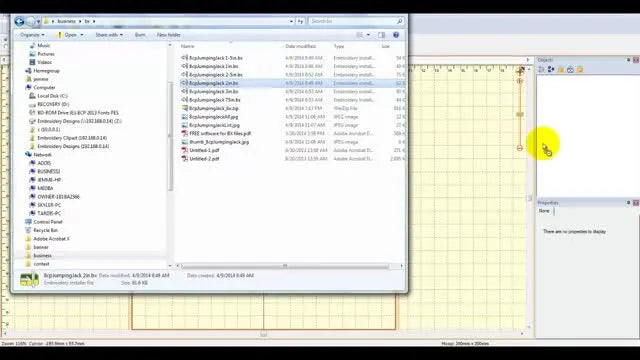 A BX font file is being dragged from a desktop folder and dropped onto the Embrilliance workspace to install it.