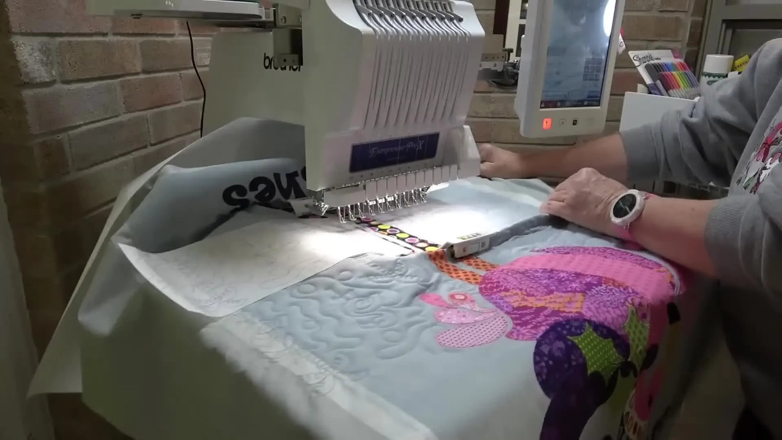 End-to-End Quilting on a Brother PR1055X (or Any Embroidery Machine): The Template + Magnetic Hoop Method That Actually Lines Up