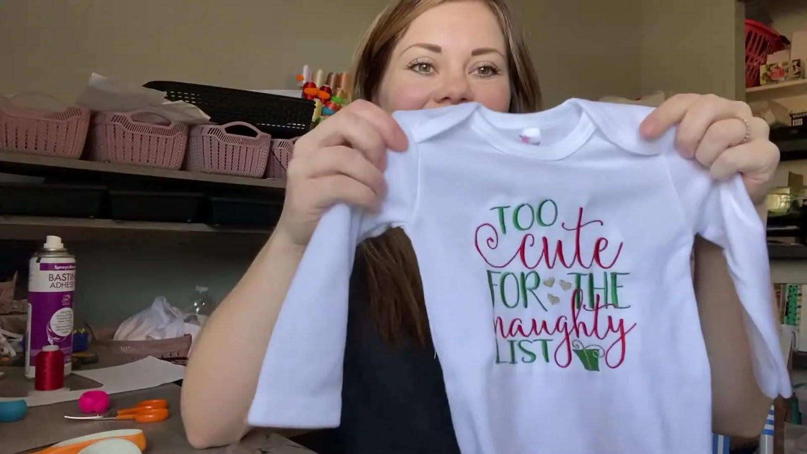 DIY Christmas Onesie Embroidery on Brother PE800 (Floating Technique)