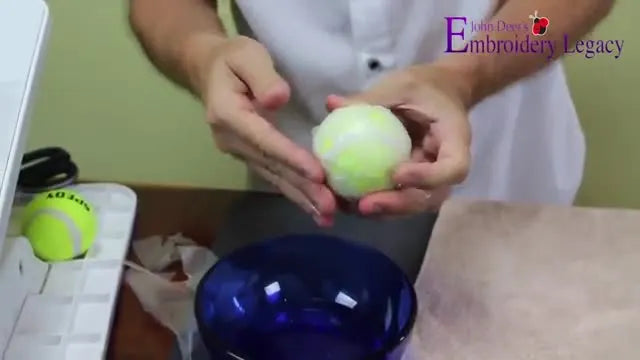 The “Solvy Ball” Tennis Ball Trick: Remove Water-Soluble Topping from Terry Cloth & Piqué Without Picking for Hours